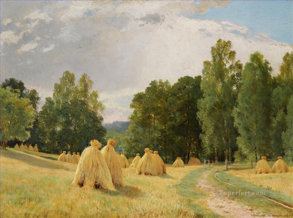 干し草の山 PREOBRAZHENSKOE 古典的な風景 Ivan Ivanovich の木油絵